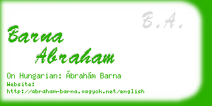 barna abraham business card